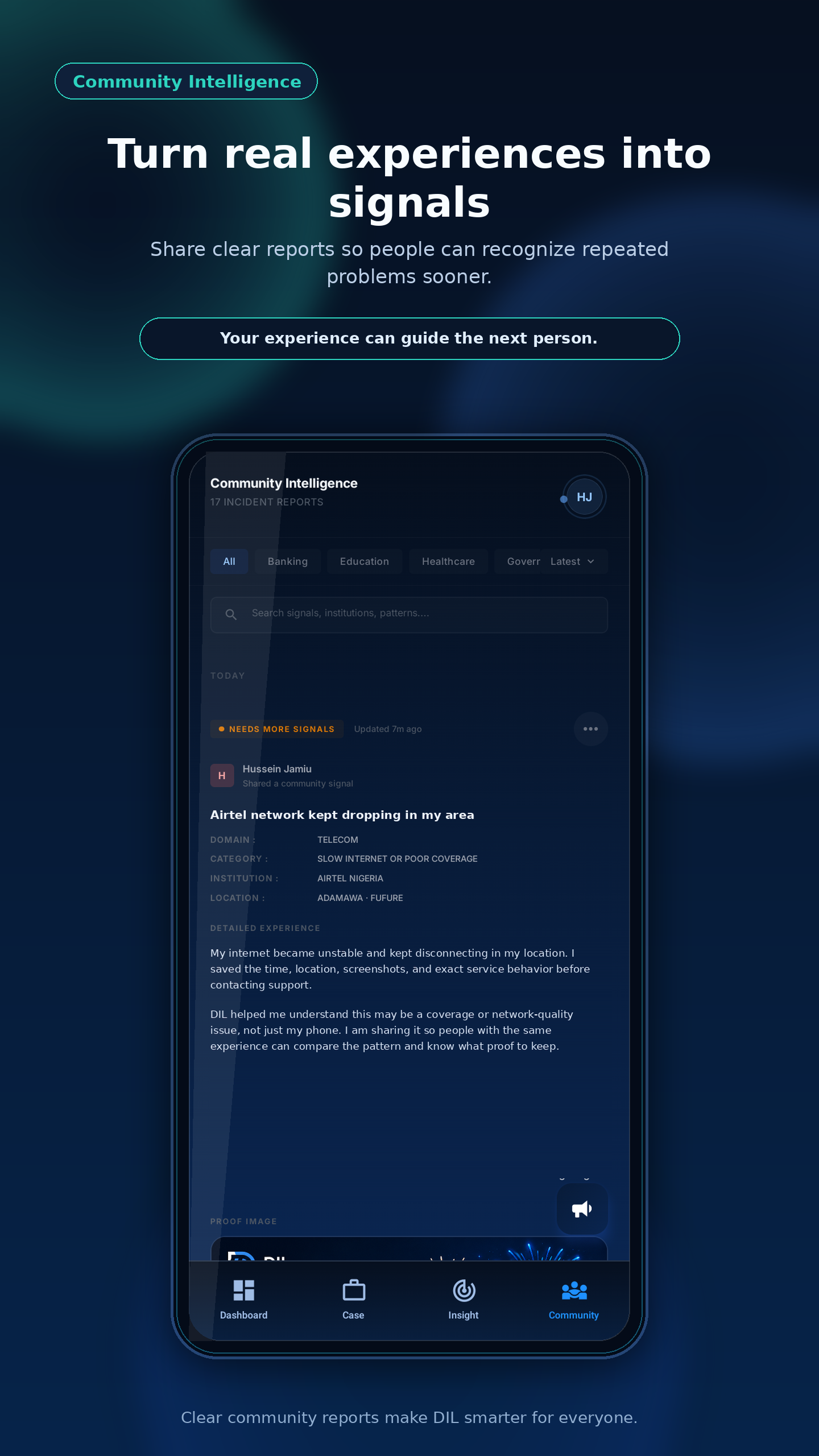 DIL community screen